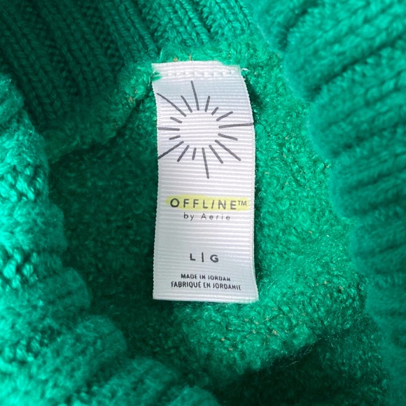 [Aerie] Offline Chillside Oversized Turtleneck Sweater in Kelly Green Large - Picture 10 of 10